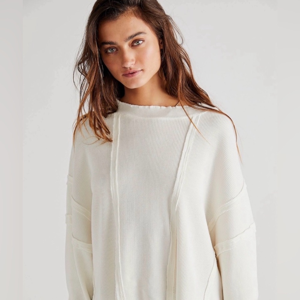 Free People Ellie Thermal - Size Small - Cream/Ivory